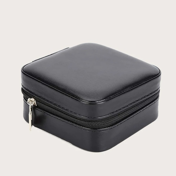 Zippered Jewelry Box Travel Storage Emerald Green, Dusty Pink, Black, Teal - Picture 7 of 16